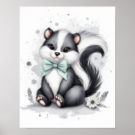 Poster Arte de Parede Berçário Floresta de Gambás