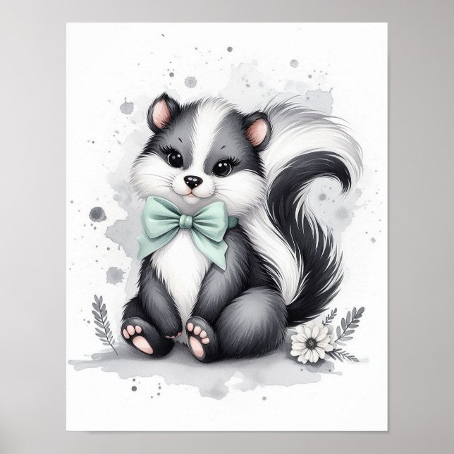 Poster Arte de Parede Berçário Floresta de Gambás (Frente)