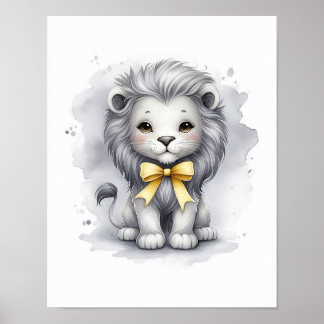 Poster Arte de Parede Berçário Selva de Leão (Frente)