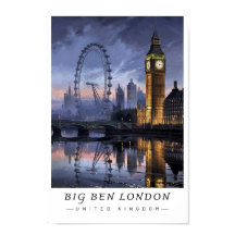 Arte de Parede Big Ben Londres Reino Unido, Paisag