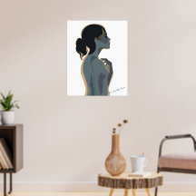 Arte de Parede Boho Moderna Mulher Minimalista Ele