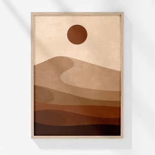 Poster Arte de Parede Boho Neutro Paisagem do Deserto de 