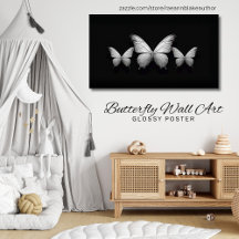 Arte de Parede Borboleta Poster Brilhante