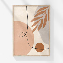 Poster Arte de parede Botânica Abstrato Neutra Muted Boho