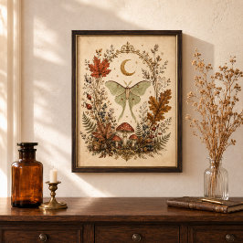 Poster Arte de Parede Botânica Bruxística da Mariposa Lun