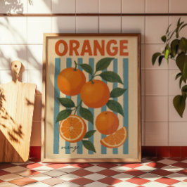 Poster Arte de Parede Botânica de Laranja Vintage | Cozin