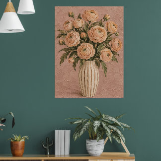 Poster Arte de Parede Bouquet de Rosa Blush Vintage | Rom