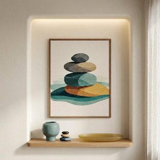 Poster Arte de Parede Cairn Equilibrada para Interiores N