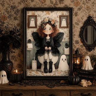Poster Arte de Parede Caprichosa de Fada de Halloween Fof