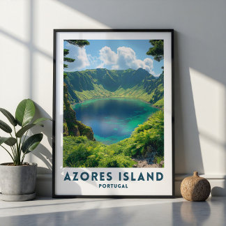 Poster Arte de Parede Cartaz de Viagem Açores Portugal