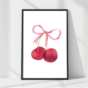 Poster Arte de Parede Cherry & Bow – Cartaz 4x6