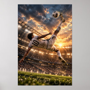 Poster Arte de Parede Chute de Bicicleta de Futebol – Est