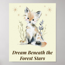 Poster Arte de Parede Citação Berçário Raposa da Floresta