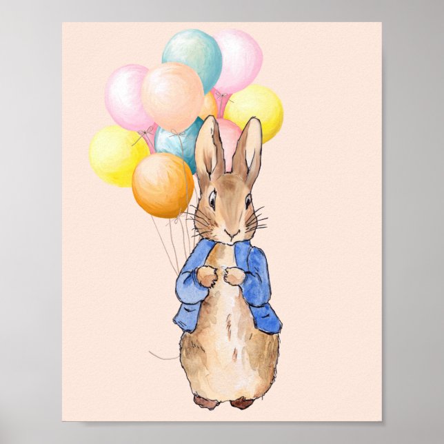 Poster Arte de Parede Clássica de Coelho Bunny para Berçá (Frente)