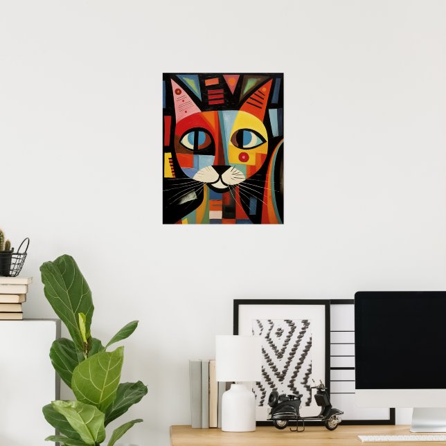 Poster Arte de parede colorida Abstrato moderna (Escritório em casa)