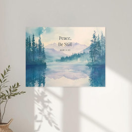 Poster Arte de Parede com a Escritura Paz, Fique Quieto –