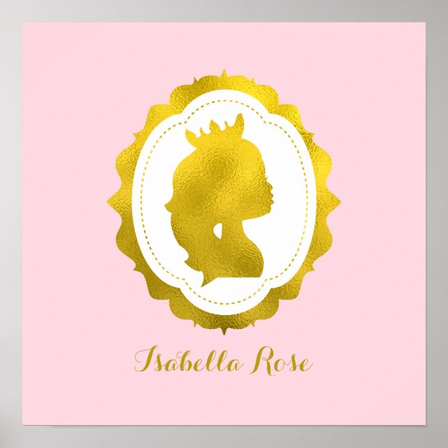 Póster Arte de Parede com Camafeu de Menina (Frente)
