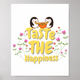 Poster Arte de Parede com Citação de Comida