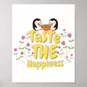 Poster Arte de Parede com Citação de Comida
