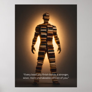 Poster Arte de Parede com Citação Inspiradora de Leitura