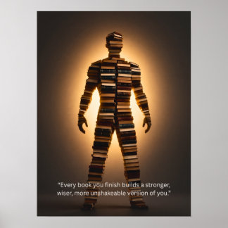 Poster Arte de Parede com Citação Inspiradora de Leitura