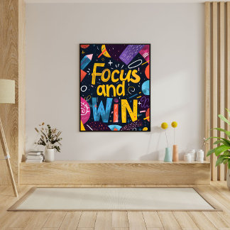 Poster Arte de Parede com Citação Motivacional de Sucesso