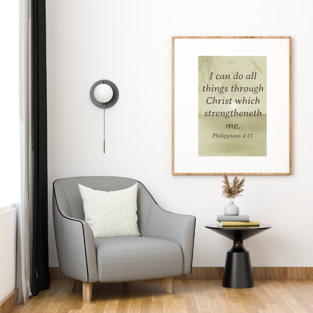 Poster Arte de Parede com Escrito Bíblico 'Posso Fazer To (Criador carregado)
