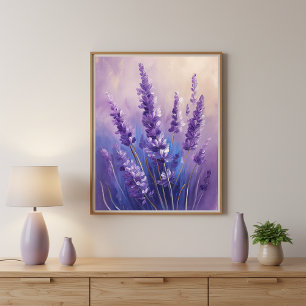 Poster Arte de Parede com Flores de Lavanda