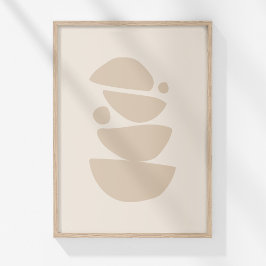 Poster Arte de Parede com Formas Abstratas Neutras Minima