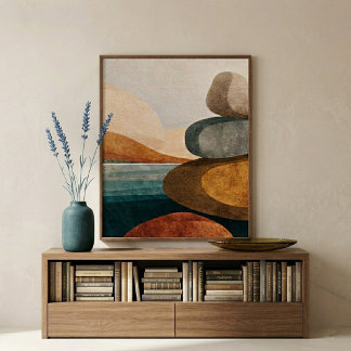 Poster Arte de Parede com Pedras em Equilíbrio para Decor