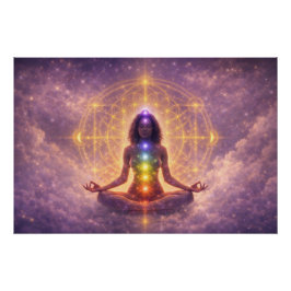 Póster Arte de Parede com Poster Brilhante de Meditação d