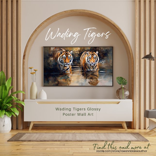 Póster Arte de Parede com Poster Brilhante de Tigres Vade (Criador carregado)