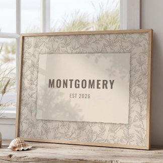 Poster Arte de Parede com Sobrenome Personalizado Decoraç