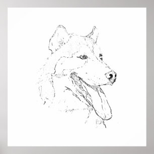 Poster Arte de Parede com Tinta Husky – Desenho de Linha 