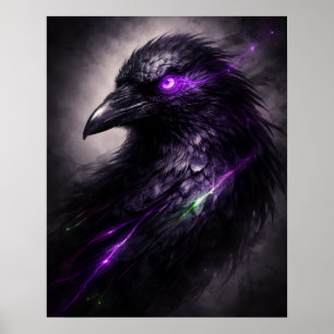 Poster Arte de Parede Corvo Roxo Gótico
