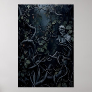 Poster Arte de Parede Cottagecore Sombrio de Vinhas Morta