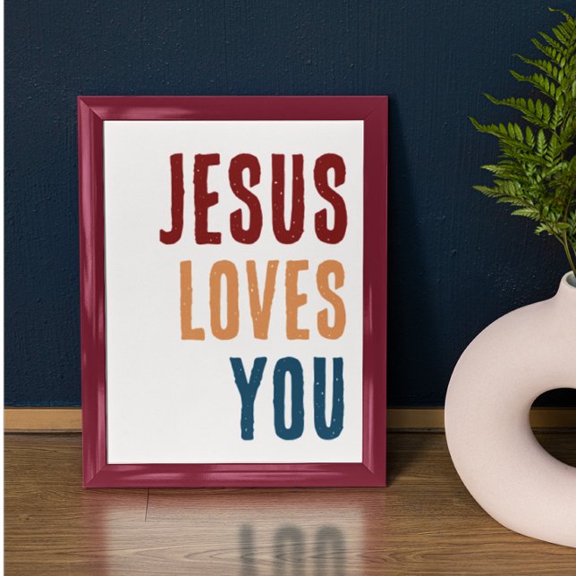 Poster Arte de parede cristã Jesus te ama (Criador carregado)
