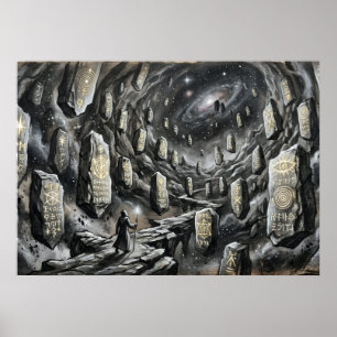 Poster Arte de Parede da Caverna das Pedras Ouvintes