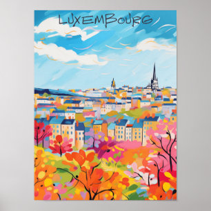 Poster Arte de Parede da Cidade de Luxemburgo Viagem Pint