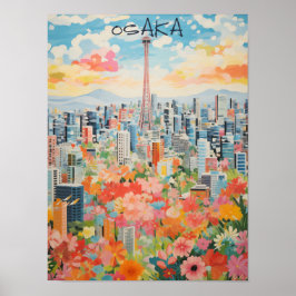 Poster Arte de Parede da Cidade de Viagem Osaka Japão Est