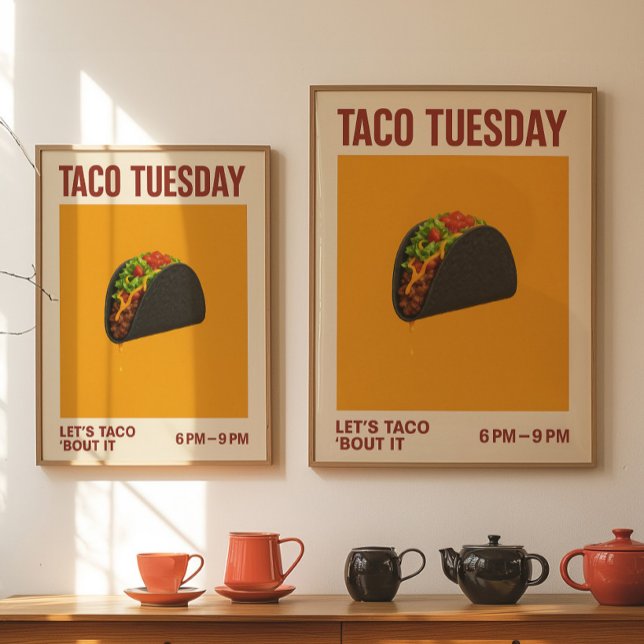 Poster Arte de Parede da Cozinha da Terça-Feira de Taco | (Criador carregado)