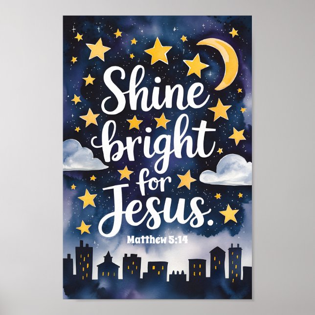 Poster Arte de Parede da Creche Cristã Brilhe Forte para  (Frente)
