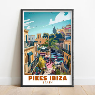 Poster Arte de Parede da Discoteca Pikes Ibiza - Arte de