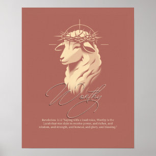 Poster Arte de parede da Escritura da fé cristã digna