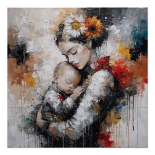 Póster Arte de Parede da Maternidade Emocional com Coroa 
