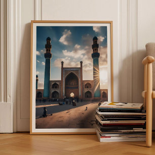 Poster Arte de Parede da Mesquita de Afeganistão Impressã
