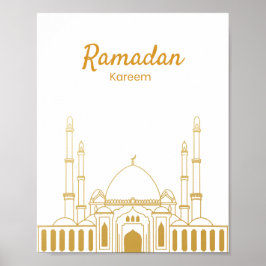 Poster Arte de Parede da Mesquita Elegante Ramadan Kareem