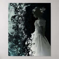 Arte de Parede da Noiva Sombria Surrealista Poste