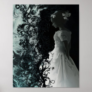 Poster Arte de Parede da Noiva Sombria Surrealista Poste