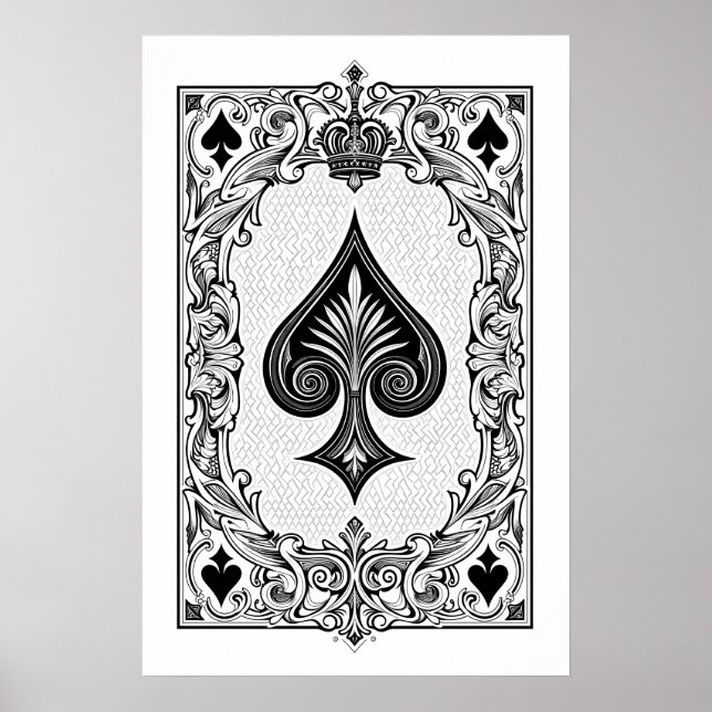 Poster Arte de Parede da Placa Branca e Preta Clássica (Frente)